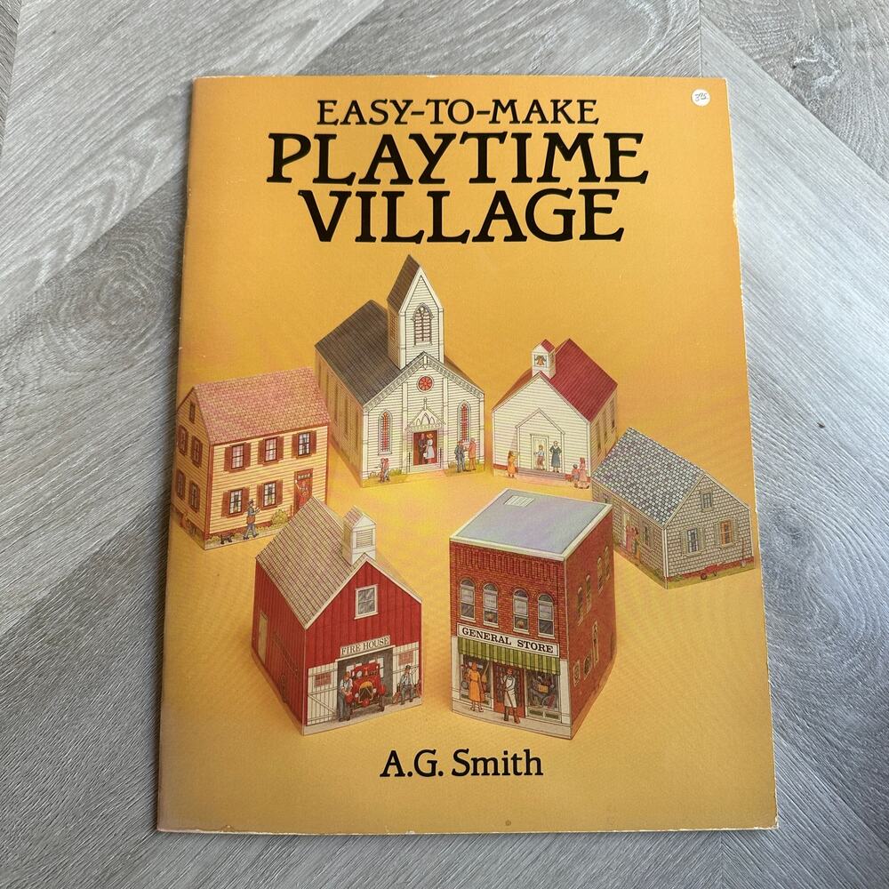 Easy-to-Make Playtime Village - Yellow Cover - vintage dollhouse
